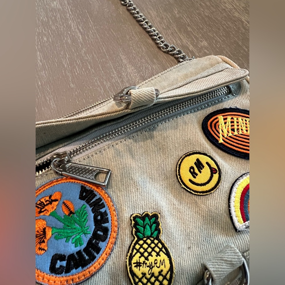 Rebecca Minkoff Mini MAC light denim patches crossbody purse Chain Strap Bag. - Picture 5 of 16